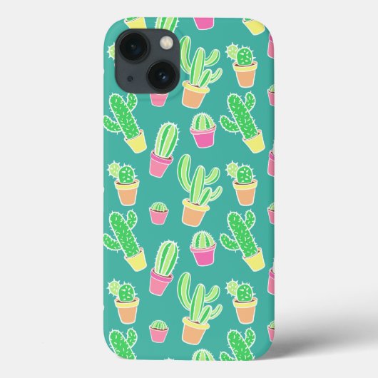 ネオン水彩サボテン(ポット型) Case-Mate iPhoneケース (裏面)