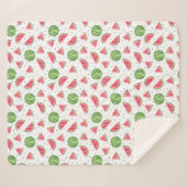 ネオン水彩スイカ模様 シェルパブランケット (正面(横))