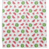 ネオン水彩スイカ模様 シャワーカーテン (正面)