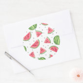ネオン水彩スイカ模様 ラウンドシール (封筒)
