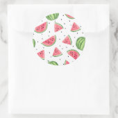 ネオン水彩スイカ模様 ラウンドシール (バッグ)