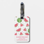 ネオン水彩スイカ模様 ラゲッジタグ (裏面縦)