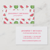 ネオン水彩スイカ模様 名刺 (正面/裏面)