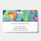 ネオン水彩従業員IDバッジ – 青アクセントTh バッジ (裏面)