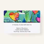 ネオン水彩従業員IDバッジ – 青アクセントTh バッジ (裏面)