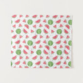 ネオン水彩画のスイカパターン2 タペストリー (正面(横))