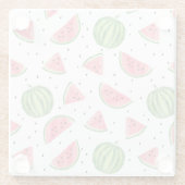 ネオン水彩画のスイカパターン ガラスコースター (裏面)