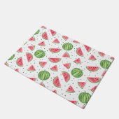ネオン水彩画のスイカパターン ドアマット (アングル)