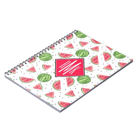 ネオン水彩画のスイカパターン ノートブック (左側)