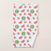 ネオン水彩画のスイカパターン バスタオルセット (ハンドタオル)