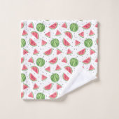 ネオン水彩画のスイカパターン バスタオルセット (ウォッシュタオル)