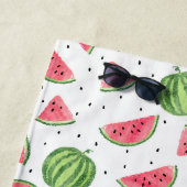 ネオン水彩画のスイカパターン ビーチタオル (インサイチュ)