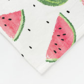 ネオン水彩画のスイカパターン フリースブランケット (角)