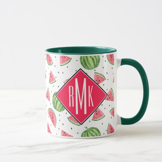 ネオン水彩画のスイカパターン マグカップ (右)