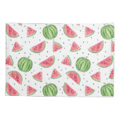 ネオン水彩画のスイカパターン 枕カバー (裏面-左)