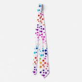 ネオン水玉模様オンホワイト ネクタイ (裏面)
