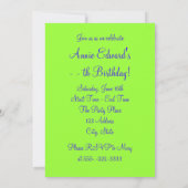 ネオン水玉模様ガールズ任意のナンバーバイタデイパーティー 招待状 (裏面)