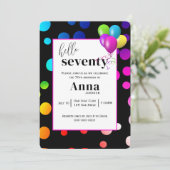 ネオン水玉模様70歳の誕生日パーティー 招待状 (スタンド正面)