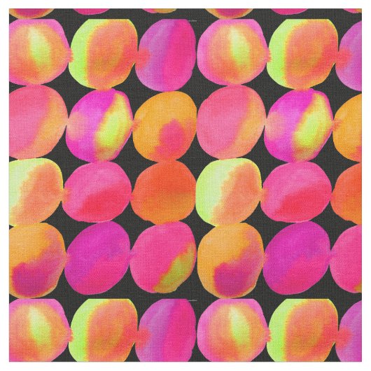 ネオン水色の円のパターン抽象芸術アートカラー ファブリック (クローズアップ)