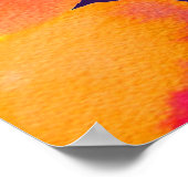 ネオン水色の円のパターン抽象芸術アートカラー ポスター (角)