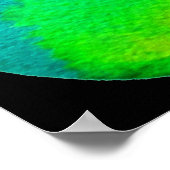 ネオン水色の円のパターン抽象芸術アートカラー ポスター (角)