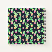 ネオン水色サボテン(ポット型) ノートブック (裏面)