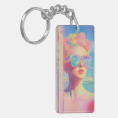 ネオン沿岸美しいとサングラス キーホルダー (正面左)