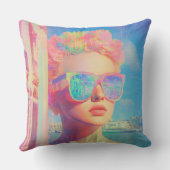 ネオン沿岸美しいとサングラス クッション (裏面)