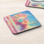 ネオン沿岸美しいとサングラス コースター (左側)