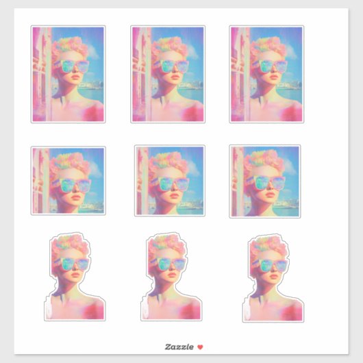 ネオン沿岸美しいとサングラス シール (シート)