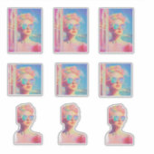 ネオン沿岸美しいとサングラス シール (正面)