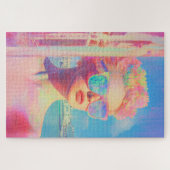 ネオン沿岸美しいとサングラス ジグソーパズル (横)