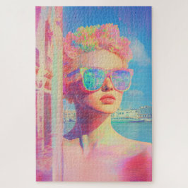 ネオン沿岸美しいとサングラス ジグソーパズル