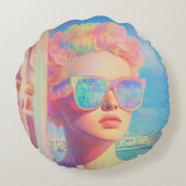 ネオン沿岸美しいとサングラス ラウンドクッション (裏面)