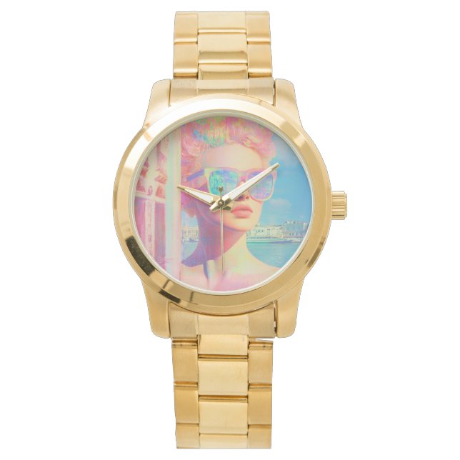 ネオン沿岸美しいとサングラス 腕時計 (正面)