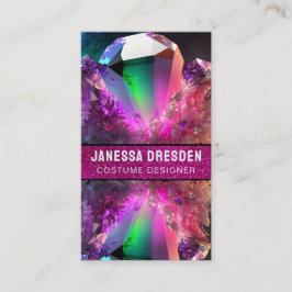 ネオン波ラベ結晶インスパイアゲムストーングリッター 名刺