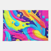 ネオン流体アート キッチンタオル (横)