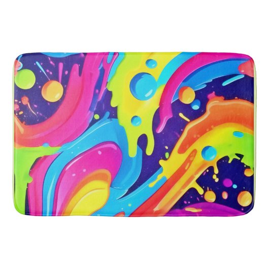 ネオン流体アート バスマット (正面)