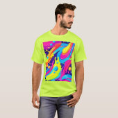 ネオン流体アート Tシャツ (正面フル)