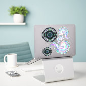 ネオン海の生活スケッチ シール (デスク上のノートパソコン)