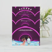 ネオン海をテーマにしたブライダルシャワー 招待状 (スタンド正面)