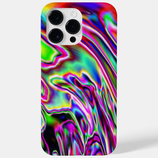 ネオン渦多色デジタルアート Case-Mate iPhoneケース (裏面)