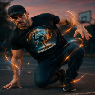 ネオン渦巻き旋回のブレークダンサーSpotlight Dynamic Urban Tシャツ