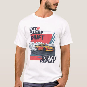 ネオン漂流車のTシャツ食べ、寝る、ドリフト Tシャツ