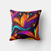 ネオン火災デザインと炎のアイコン クッション (裏面)