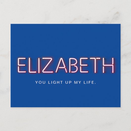 ネオン灯のエリザ白熱［赤熱］光を放つベス名 ポストカード (正面)