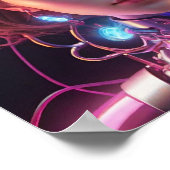 ネオン灯ヘッドギ白熱［赤熱］光を放つア ポスター (角)