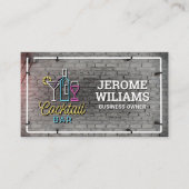 ネオン灯 |レンガの壁 名刺 (正面)