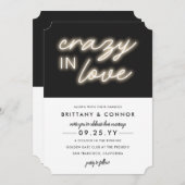 ネオン灯 |愛熱狂するで |モダン結婚s 招待状 (正面/裏面)