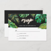 ネオン灯 |熱帯結婚式RSVP 出欠カード (正面/裏面)